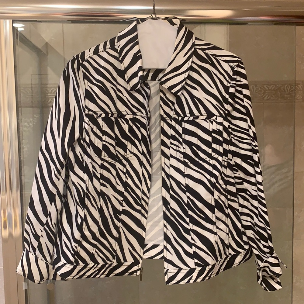 XL Jones NY zebra print jacket